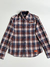 5th Street Premium Patch Embroidered Plaid Flannel Shirt – Brown/Navy (S)