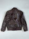 Vintage 70s Brown Braided Leather Bomber Jacket (M)