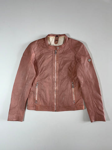 Gipsy Genuine Leather Moto Jacket – Dusty Rose Pink (S)