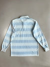Vintage Polo Ralph Lauren Light Blue White Stripe Long Sleeve Polo T-Shirt (XL)
