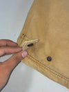 Marlboro Classics Tan Canvas Work Jacket with Leather Collar and Plaid Lining (XL)