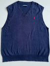 Polo Ralph Lauren Pima Cotton V-Neck Sweater Vest – Navy (M)