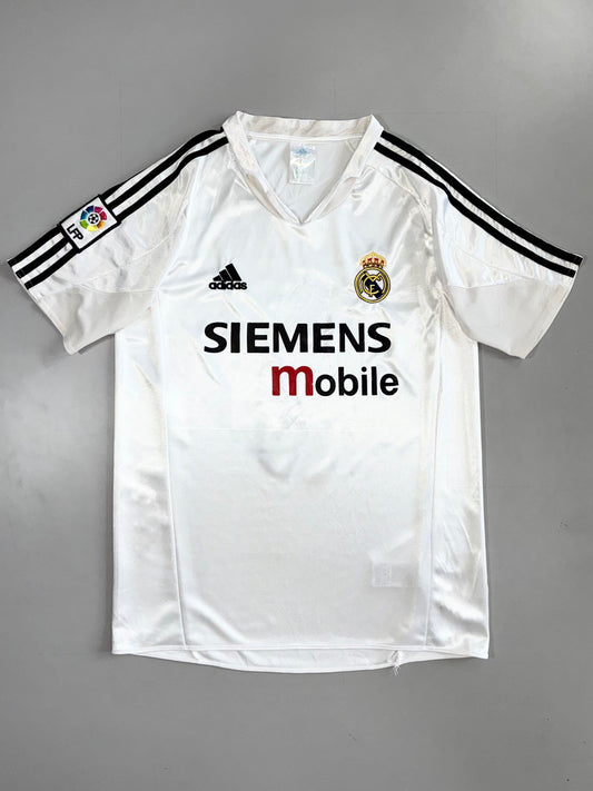Adidas Real Madrid 2004/05 Home Jersey — Zidane #5 | Siemens Mobile | LFP Patch (M/L)