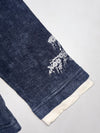 Big Train Osaka Navy Japanese Dragon & Sakura Print Long Sleeve Tee with Layered Cuffs(M/L)