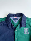 Tommy Hilfiger Colorblock Shirt Navy/Green “H” Patch, Kids (S)