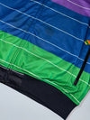 Coogi Striped Colorblock Hooded Track Jacket – Purple/Blue/Green Zip-Up, (2XL)