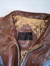 ZRare Italian Pure Leather x Denim Hybrid Jacket – Vintage 90s Statement (XL)