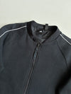Vintage Adidas Black Piped Zip-Up Bomber Jacket (S)