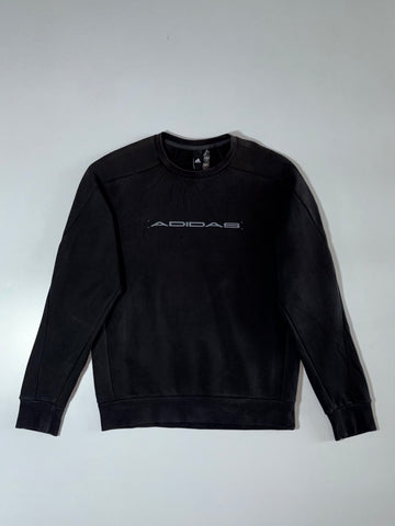 Adidas Spellout Crewneck Sweatshirt – Black, Bracketed Logo, (M)