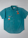 Disney Store Teal Denim Shirt – Mickey & Donald Embroidered, (2XL)