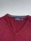 Polo Ralph Lauren Burgundy V-Neck Knit Sweater (S)