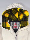 Phenix Vintage Cream Hooded Track Jacket w/ Plaid Fleece Lining – PH Taped Sleeves (2XL)