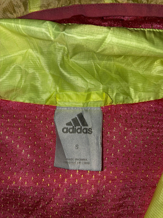 Adidas Neon Yellow Mesh-Lined Running Windbreaker with Thumbholes Women’s (S)