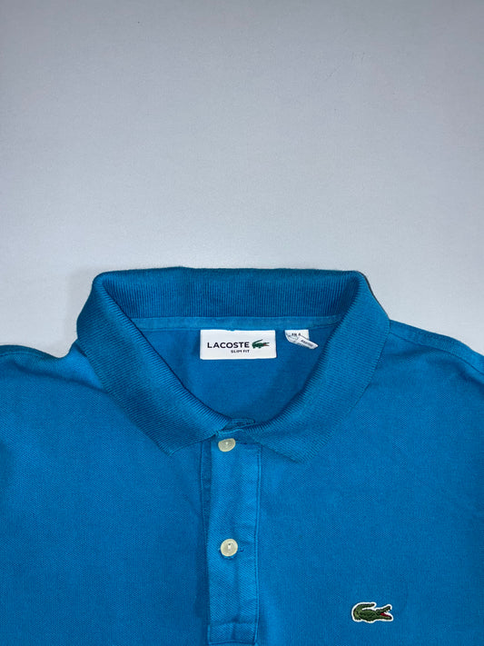 Lacoste Classic Polo Shirt Crocodile Logo 100% Cotton Cobalt Blue (M)