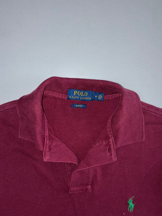 Polo Ralph Lauren Slim Fit Pony Logo Polo T-Shirt Maroon (M)