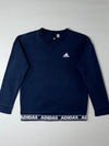 Adidas Navy Crewneck Sweatshirt – Logo Taping Detail (S)
