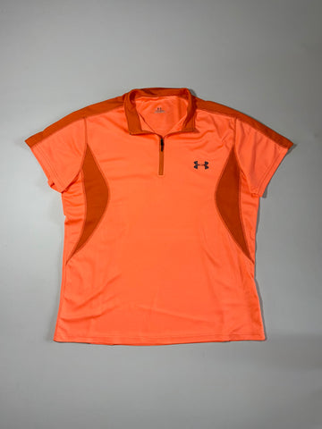 Under Armour HeatGear Quarter-Zip Polo, Neon Orange (XL)