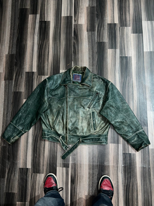 ZUltra Premium Leather Biker Jacket Vintage (M/L)