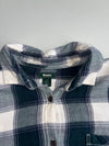 Roots Canada Flannel Plaid Button-Up Shirt  Navy/White (L)