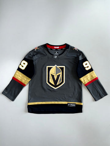 Fanatics NHL Vegas Golden Knights #9 Official Licensed Steel Grey Gold Knight Crest Hockey Jersey (M)