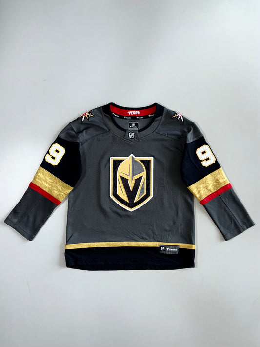 Fanatics NHL Vegas Golden Knights #9 Official Licensed Steel Grey Gold Knight Crest Hockey Jersey (M)