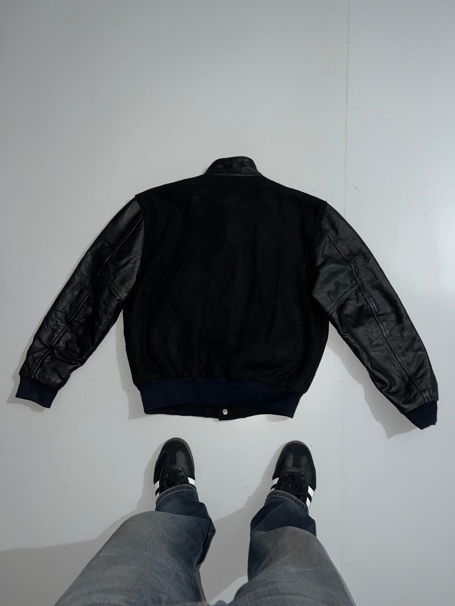 ZSuper Premium Varsity Jacket Original Leather Sleeve (M)