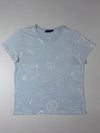 Polo Ralph Lauren Light Blue All-Over Graphic Print Tee – Nautical Design, (L)