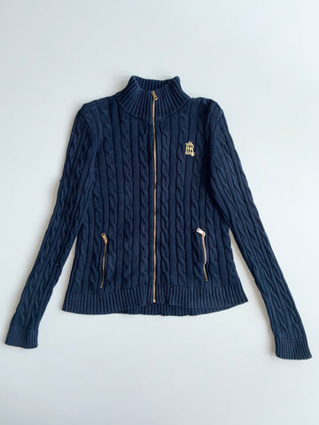 Lauren Ralph Lauren Cable-Knit Full-Zip Sweater – Navy Blue woman’s (Size S)