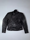 Echt Leder Black Leather Motorcycle Jacket Genuine German Leather Biker Jacket, (S/M)