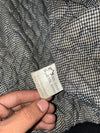 Vintage Sacha Black Leather Bomber Jacket with Gingham Quilted Lining (2XL/3XL)