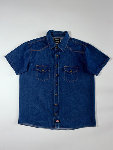 Dickies | Denim Short Sleeve Snap Shirt  (L/XL)