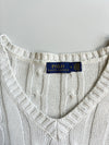 Polo Ralph Lauren Cable Knit V-Neck Sweater (S/M)