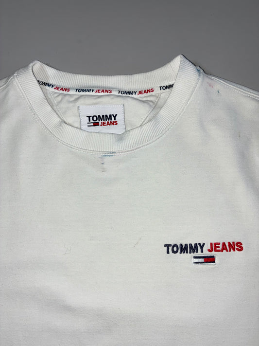 Tommy Jeans | Embroidered Logo Crewneck Sweatshirt | White (M)