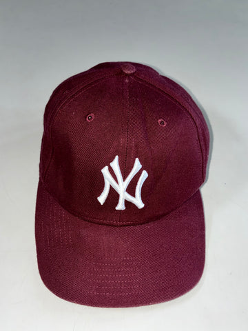 MLB New York Yankees Maroon Embroidered Logo Cap (Adjustable)