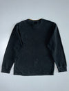 Polo Ralph Lauren Waffle Knit Thermal Crewneck Sweatshirt Black Gold Tipped Pony Logo (L)