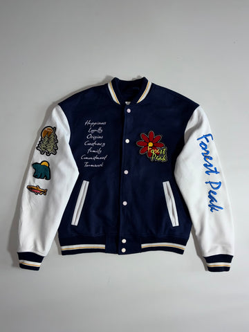 Zara | Forest Peak Navy Varsity Jacket (M)