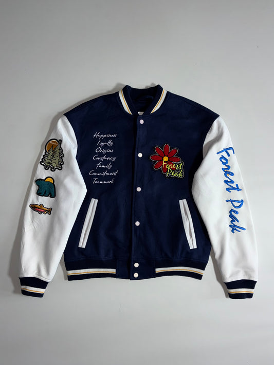 Zara | Forest Peak Navy Varsity Jacket (M)