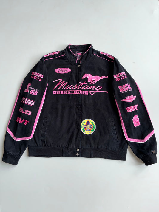 JH Design Ford Mustang “The Legend Lives” Embroidered Racing Jacket (2XL/3XL)