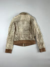 Gipsy | Cream  Leather Bomber Jacket(S)