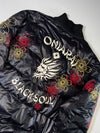 Japanese Sukajan Dragon & Sakura Embroidered Puffer Bomber Jacket (L/XL )