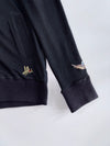 LA Ink Knightsbridge Rose Dagger Embroidered Black Zip-Up Track Jacket With Detachable Cap (S)