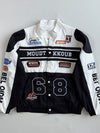 Y2K Style Black & White Embroidered Patch Racing Jacket(L)
