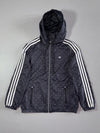 Adidas Black Triangle Print Hooded Windbreaker Jacket (S)