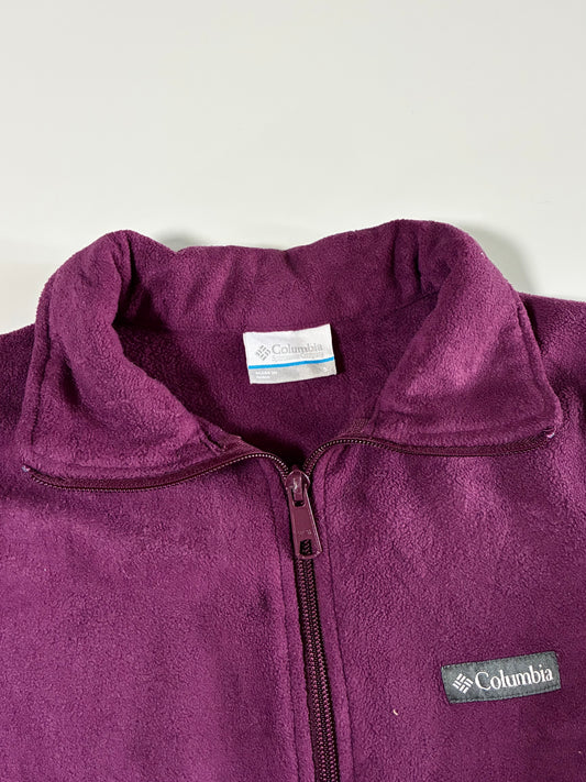 Columbia Vintage Burgundy & Pink Colorblock Full-Zip Fleece Jacket (XS)