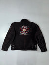 Highway 1 Casual Streetwear Graphic Jacket – Distressed Black Moto-Style Jacket (L)