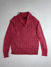 Tommy Hilfiger Cable Knit Shawl Collar Sweater – Coral Pink (M)