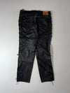 Fast Way Lace-Up Leather Biker Pants  (W:34) (L:41)
