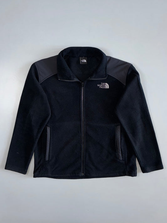 The North Face Polartec Full Zip Fleece Jacket | Black Grey Panel (L)