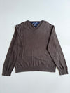 Tommy Hilfiger Cotton Cashmere V-Neck Sweater – Brown (XL)