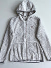 Eider Grey/White Striped High-Pile Fleece Zip Hoodie women’s (XS)